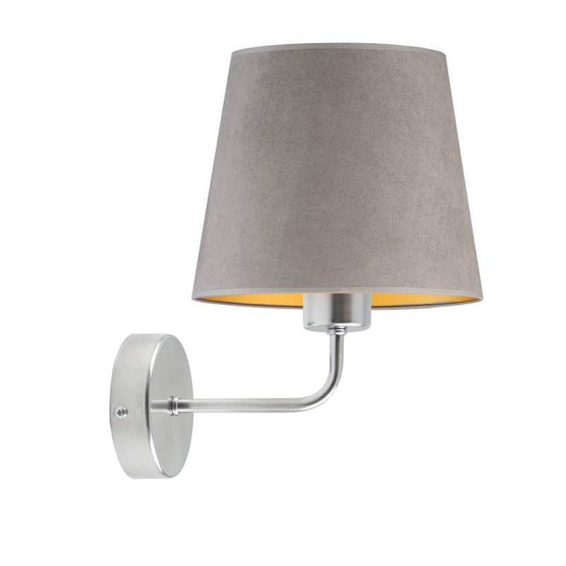 Buhler Armed Sconce, Grey/Gold