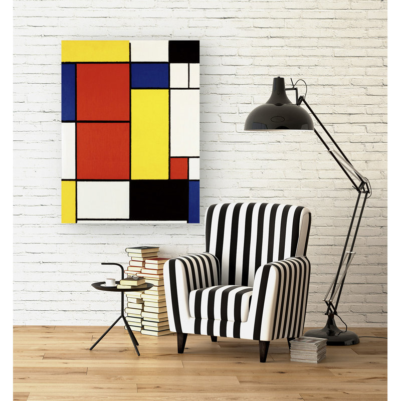 Composition II by Piet Mondrian - Wrapped Canvas Print, 70cm H x 50cm W x 4cm D