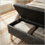 Banc coffre carré de 81 cm de large avec plateau intégré et repose-pieds rembourré, idéal pour le salon ou la chambre.-1009112407