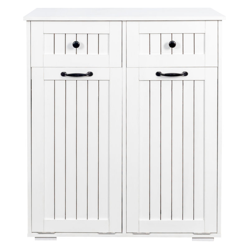 Armoire à linge avec 2 paniers à linge amovibles et 2 tiroirs
