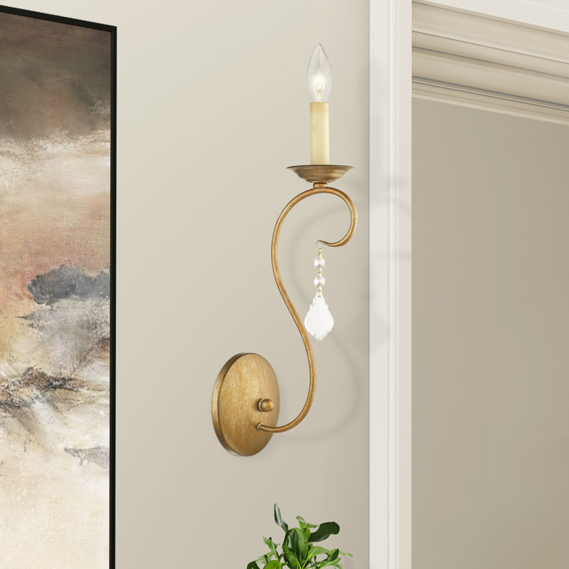 Fabio Candle Wall Light, Antique Gold Leaf