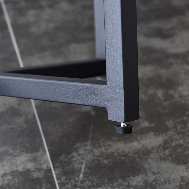 Table d'appoint moderne avec plateau en faux marbre - ronde noire, fabrication stable, base en forme de X, idéale pour tout espace, salon, chambre à coucher, petite pièce compacte facile à nettoyer et à assembler
