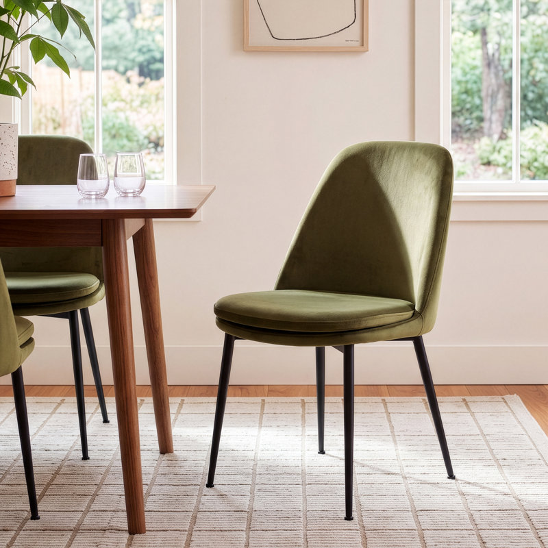 Wallace Velvet Dining Chair, Olive Velvet