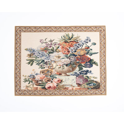 Corona Fabric Decor Floral Pedestal Tapestry