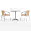 Ensemble de table ronde intérieure / extérieure en aluminium 31,5 po avec 2 chaises en rotin DuJuan-24678267-95054459