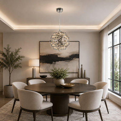 Menke Modern LED Stainless Steel Globe Chandelier