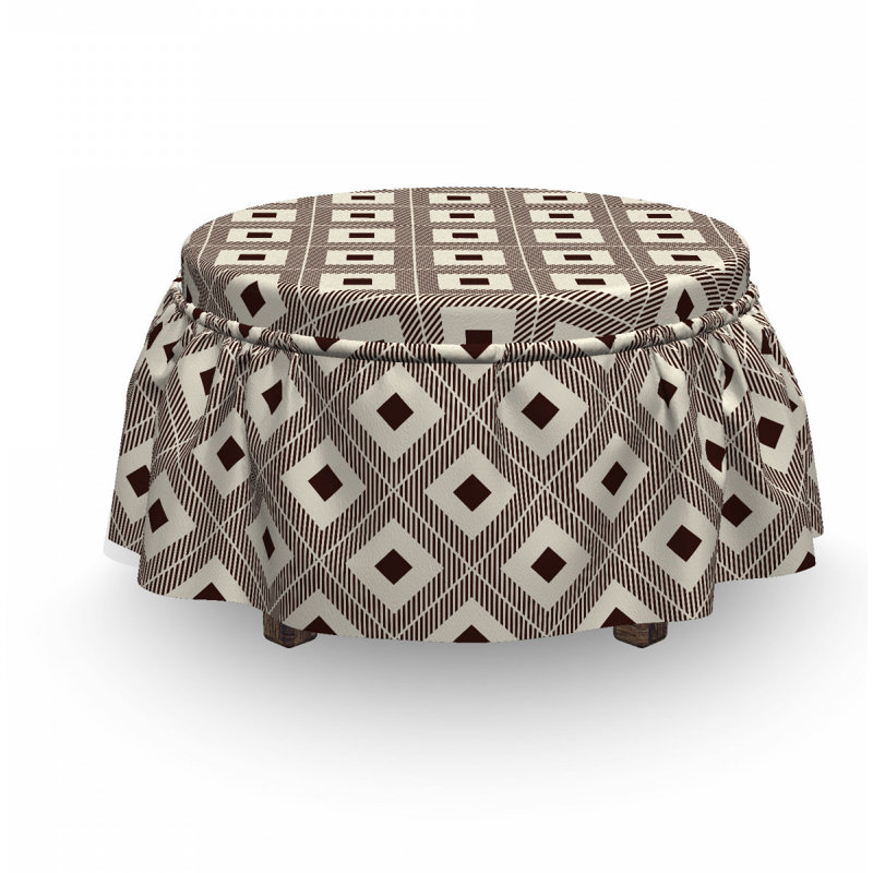 Housse pour repose-pieds Rhombus and Strips Ikat