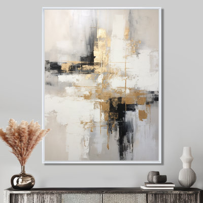 Essential Bliss Minimalism Abstract Gold Painting - Abstract Painting Canvas Wall Art