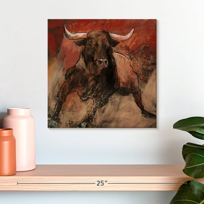 Crowle Bull Abstract, 16" H x 16" W