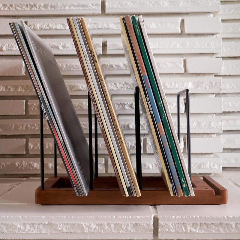 Rangement pour disques vinyles (jusqu'à 75 disques) - Présentoir élégant et décoratif pour 75 disques.