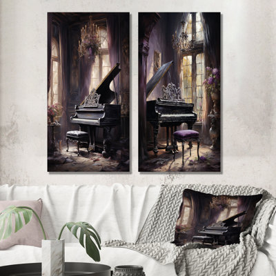 «Gothic Piano Grandeur - Music Piano», ensemble d'art mural sur toile