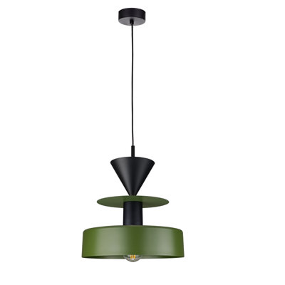 1 - Light Matte Black Drum Pendant