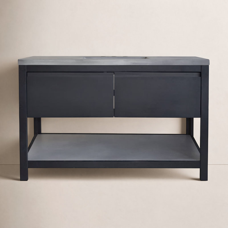 Solace 49" Single Bathroom Vanity Set, Midnight Oak, Ash