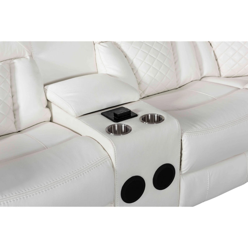 C546E3A018EE4AFA8670983C6F901B66 Reclining Sectional, White Leather Gel