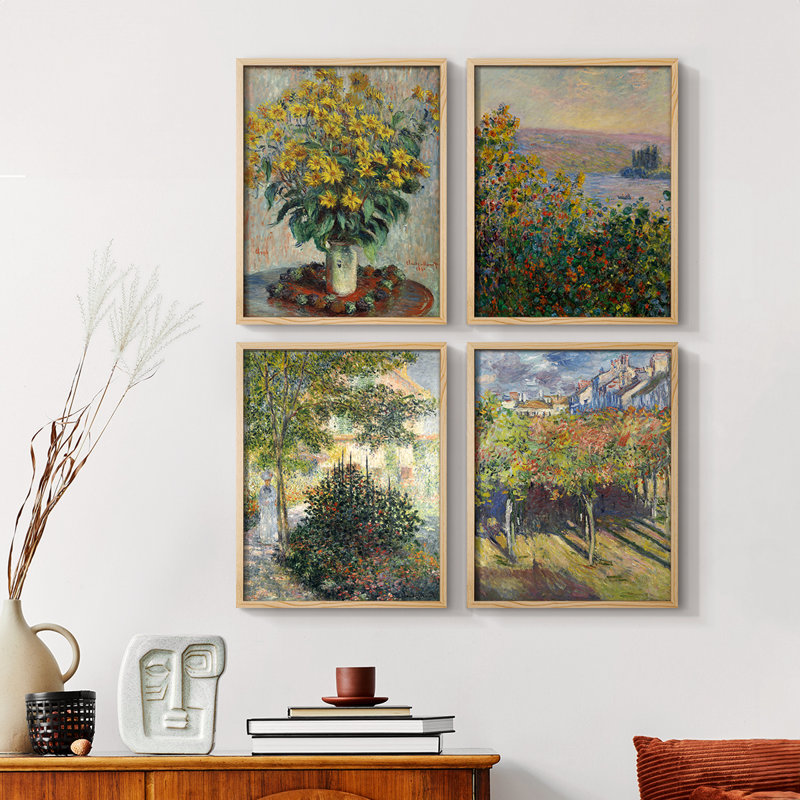 «Vintage Landscape LXV», ensemble de 4, Naturel, H 14 po x l 44 po