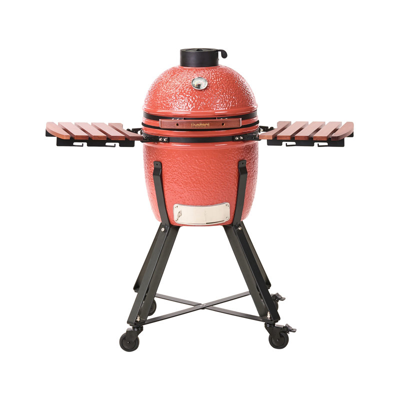 Beliani KAMADO 111cm W Kamado Charcoal Grill, Red