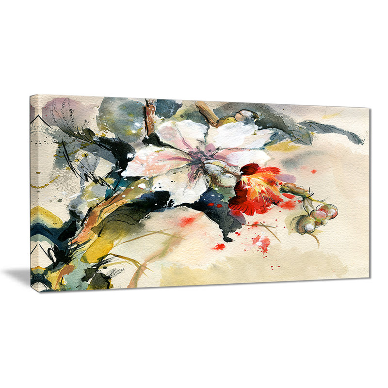 « orchidées floral », reproduction d’art sur toile tendue, H 16 po x l 32 po x P 1 po