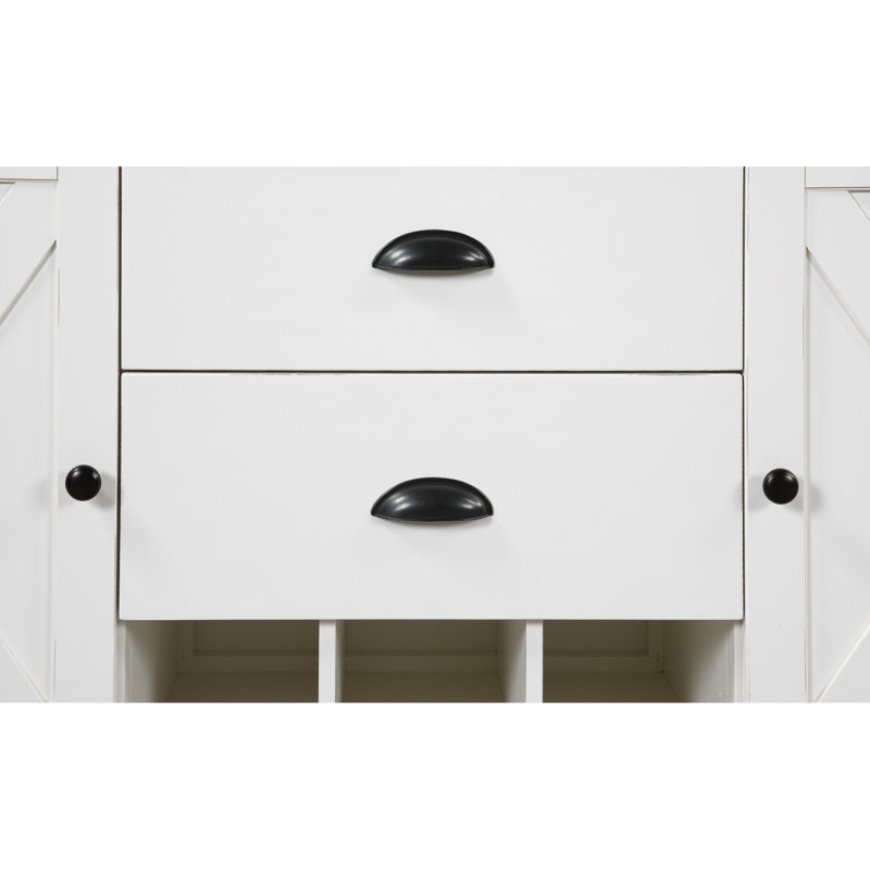 Brown And White 2-Drawer Server