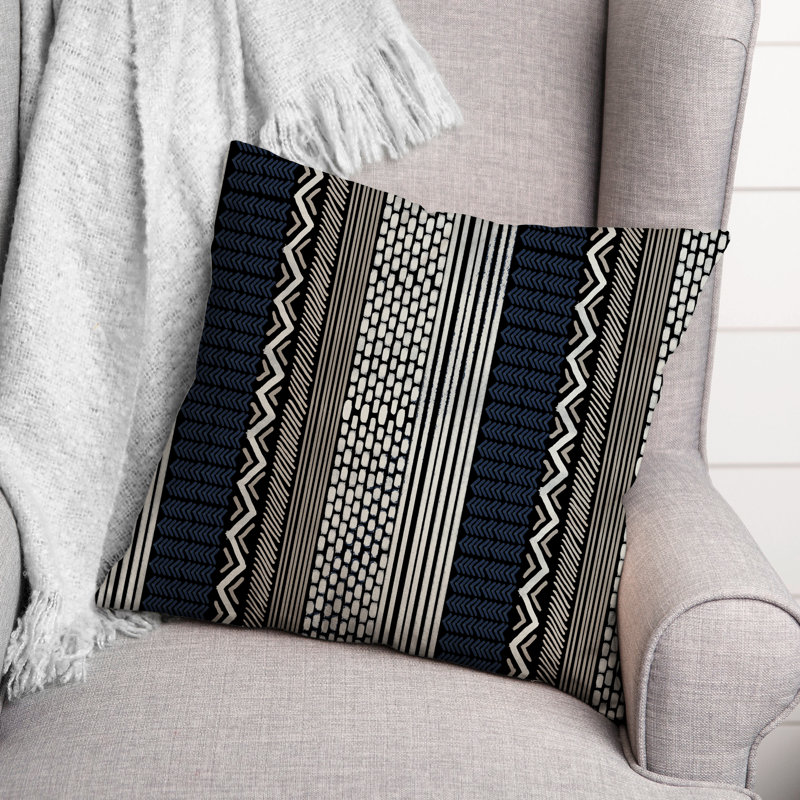 Outdoor Reversible Throw Pillow, Black