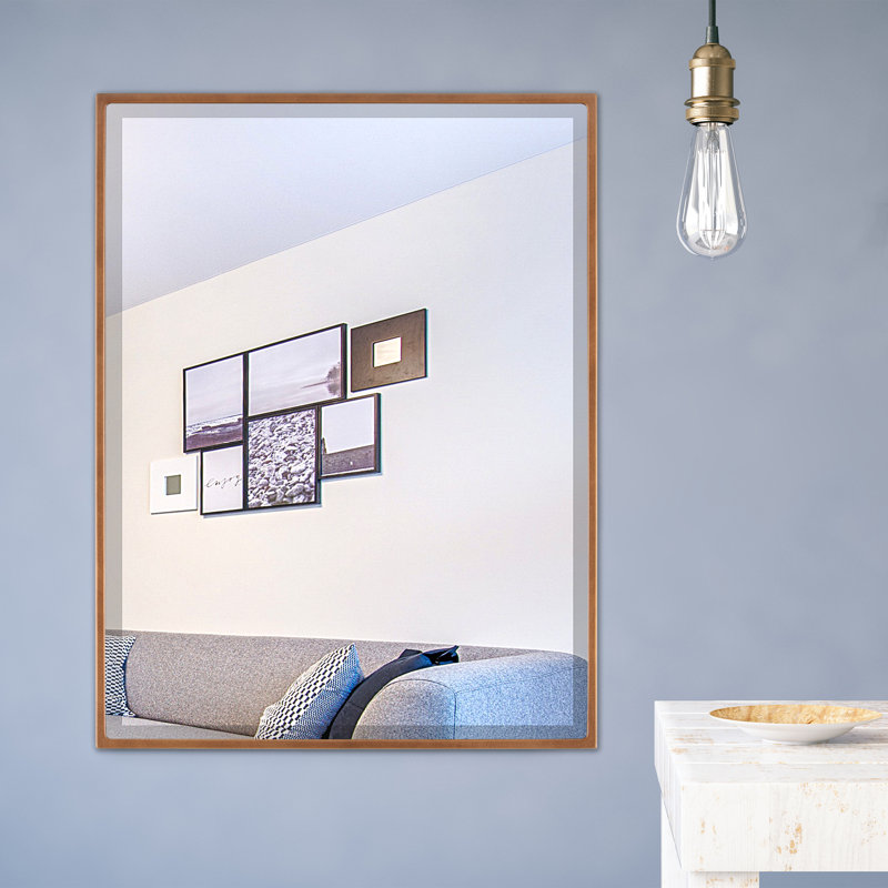 Miroir d'appoint Bugarin, H 16,62 po x l 20,62 po, Coucher de soleil doré