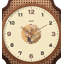 Horloge murale ronde en bois massif brun et blanc à deux tons