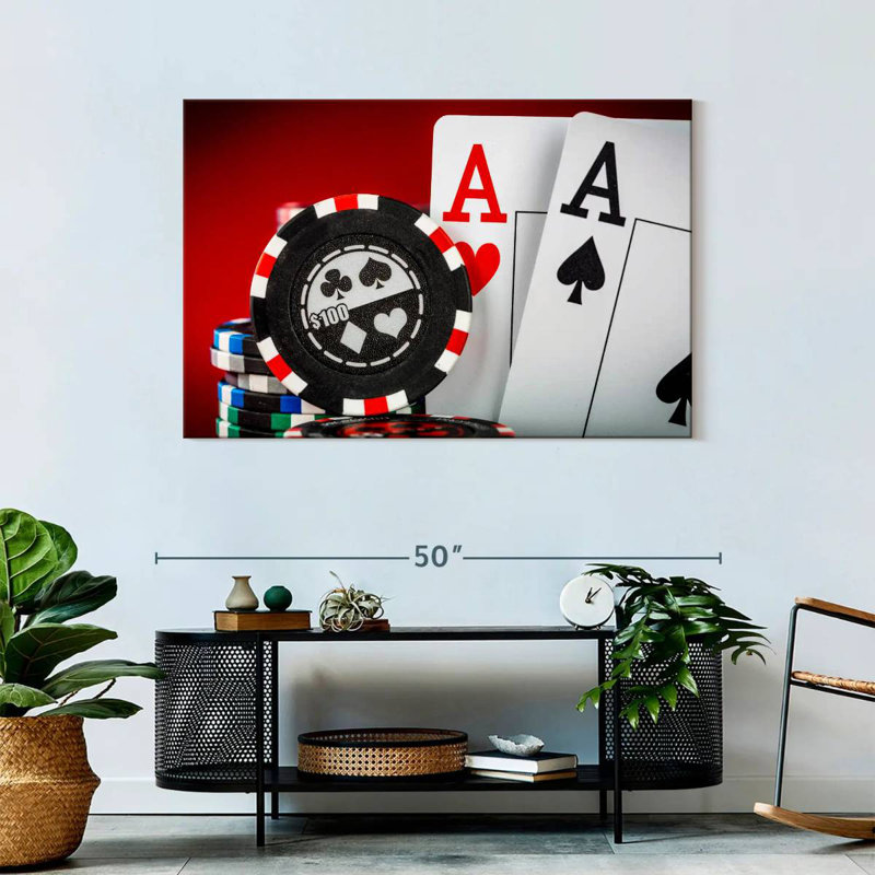 'Chips And Aces, 30" H x 45" W