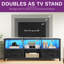 Meuble télé 71 po, meuble télé classique en bois pour téléviseur