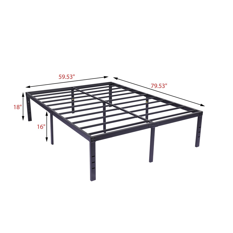 Base de lit plateforme en métal, Grand, Blanc