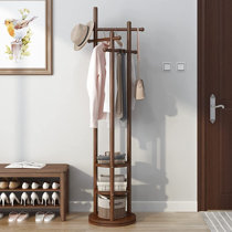 Donan 8 - Hooks Freestanding Coat Rack Color: Walnut Brown/Black