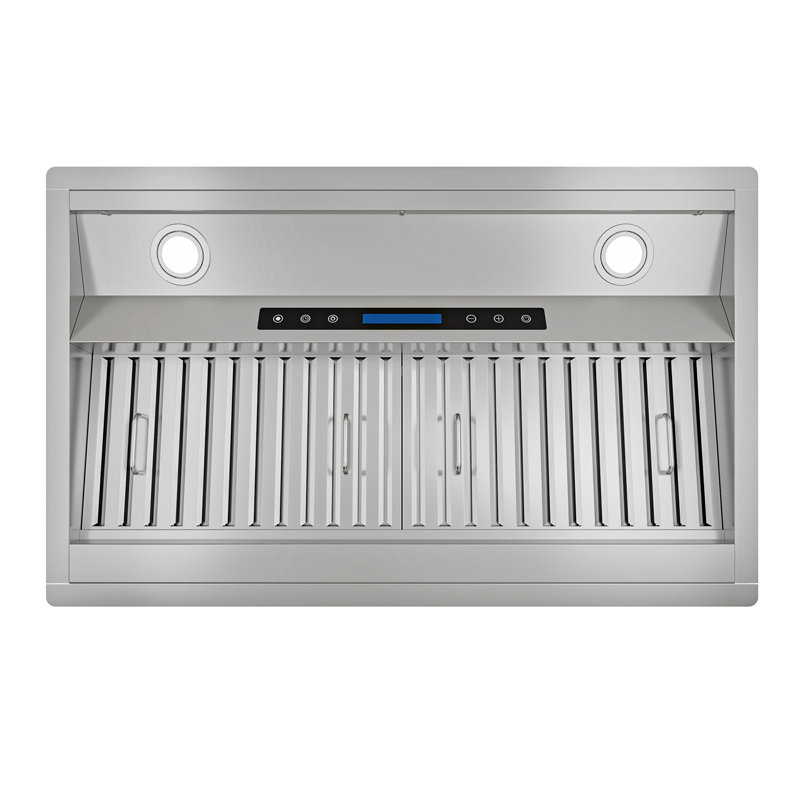 Hotte encastrable 30 pouces 900 CFM convertible à 4 vitesses en acier inoxydable avec télécommande et panneau tactile avec lumières DEL