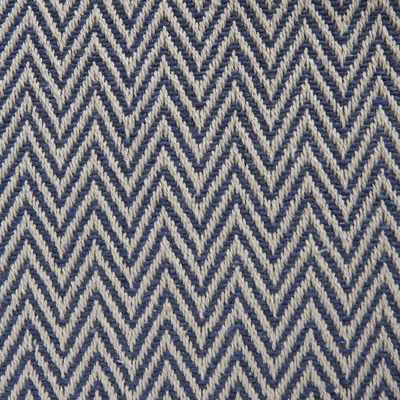 Lintz Chevron Handloom Table Runner, French Blue