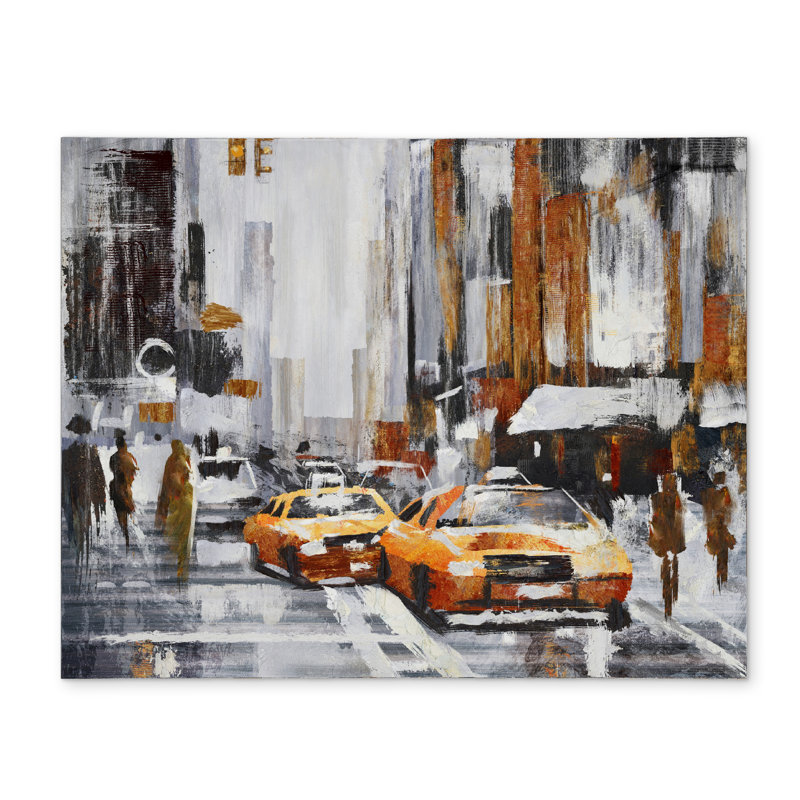Contemporary Brown Polyester Placemat - Abstract Citystreet Decor