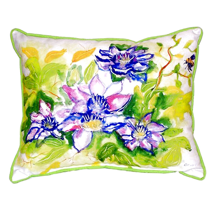 Floral Outdoor Throw Pillow, 11" H x 14" W
