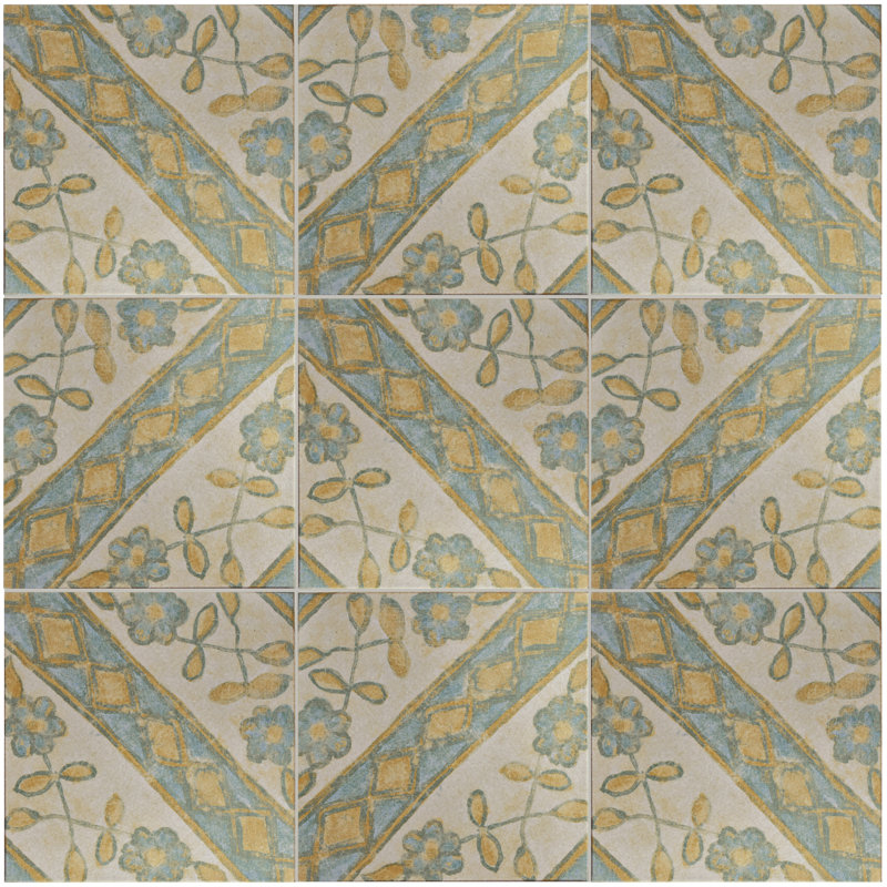 Klinker Retro 13" x 13" Ceramic Patterned Wall & Floor Tile