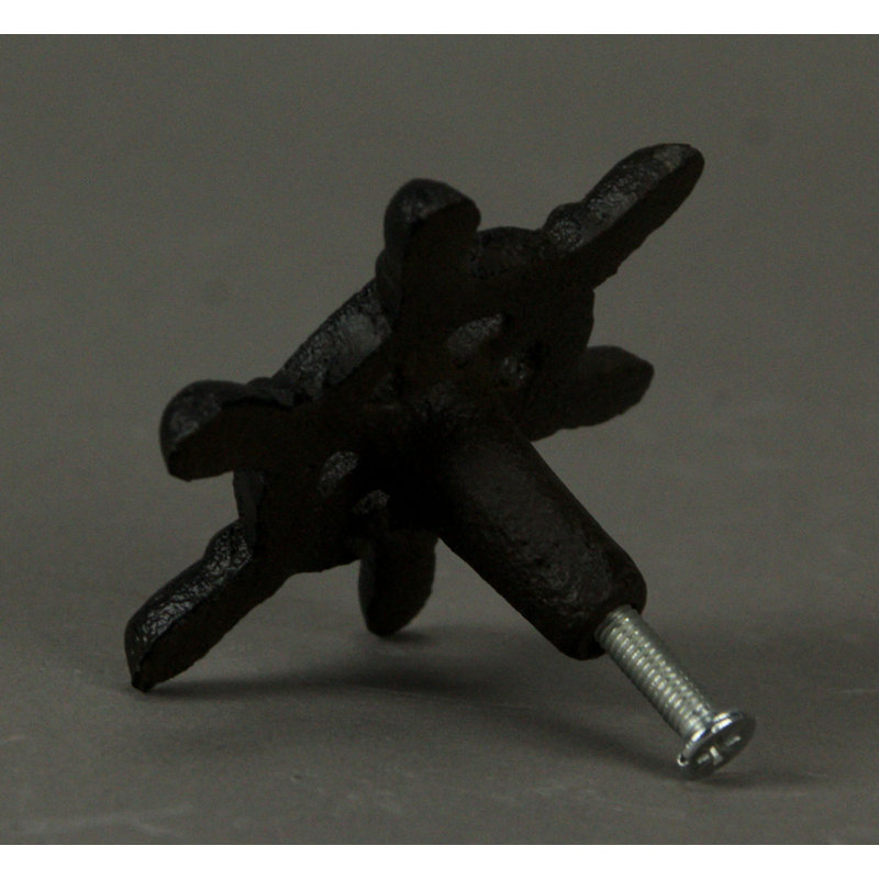 Dark Brown Distressed Cast Iron Nautical Ship Wheel Knob Set