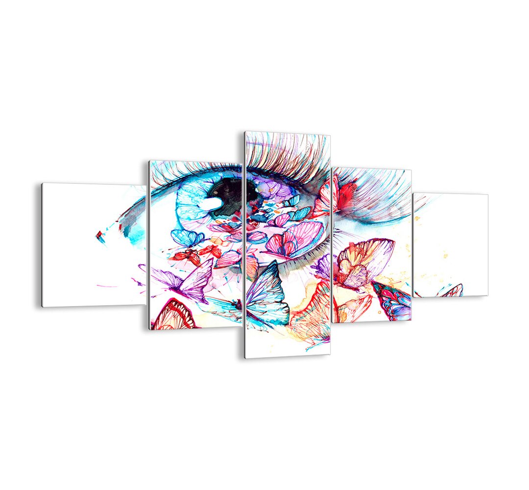 5-tlg. Glasbilder-Set - Grafikdruck „Fairy-Tale Eyes Spell”