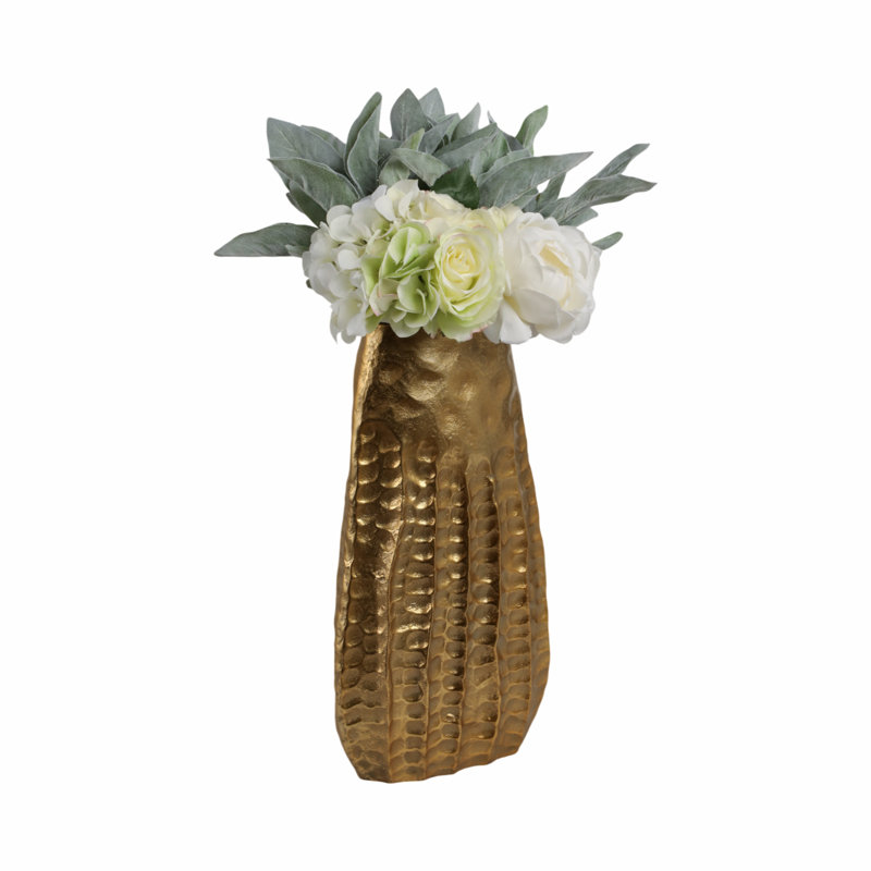 Caen Handmade Metal Table Vase, 17" H x 10" W x 4" D