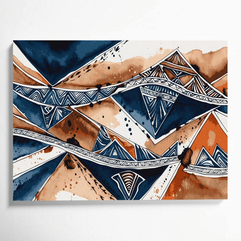 «Hawaiian Kapa», art mural sur toile grise, H 12 po x l 18 po
