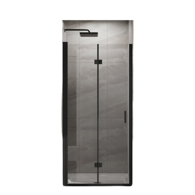 Bi-fold Frameless Glass Shower Door Set With Acrylic Shower Base