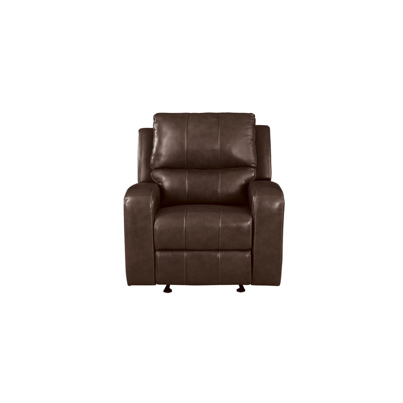 Joela Leather Glider Recliner, Brown, Power - Push Button