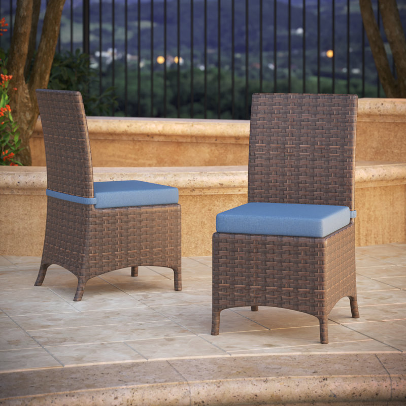 Sunbrella® Indoor/Outdoor Dining Chair Cushion, Cast Ocean Sunbrella® Plainweave