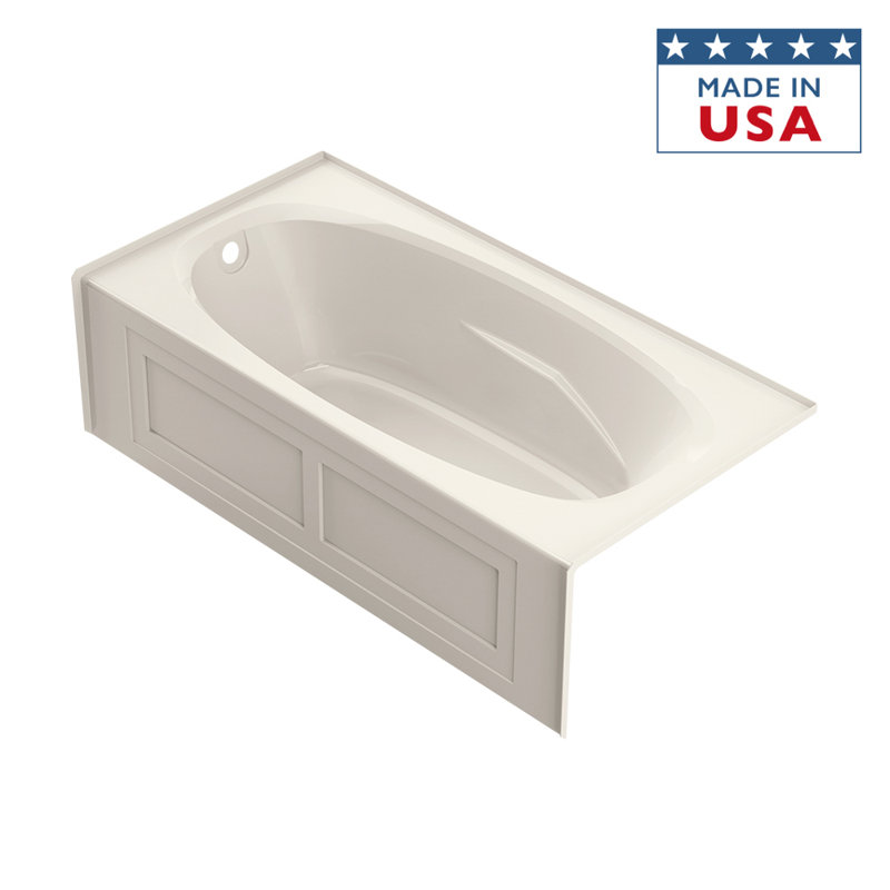 Amiga® 72" x 36" Alcove Soaking Bathtub, Oyster, Left