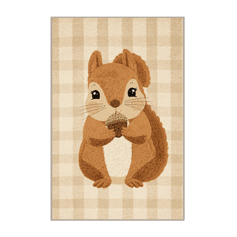Tapis abstrait moderne et contemporain lavable à la machine Soho Thanksgiving - beige, 2 x 3
