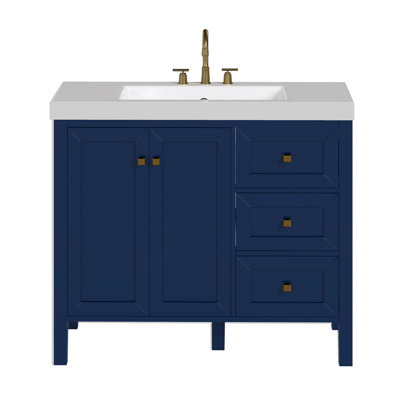 42" Bathroom Vanity With Resin Sink Set