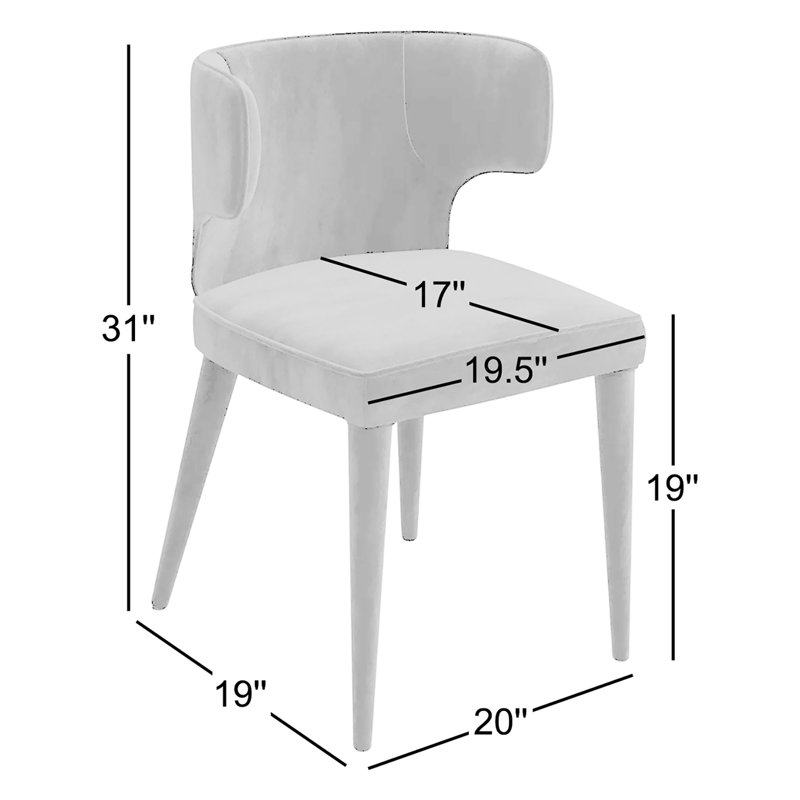Jennaya Upholstered Dining Chair, Black Velvet
