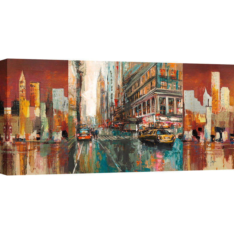 New York City 1 by Luigi Florio - No Frame Painting on Canvas, 60cm H x 120cm W x 4cm D