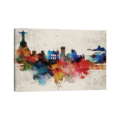 Rio Abstract 1 Piece Floater Frame Wall Art on Canvas