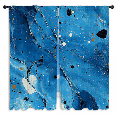 Rideaux de fenêtre Blue Galaxy Space - 2 panneaux