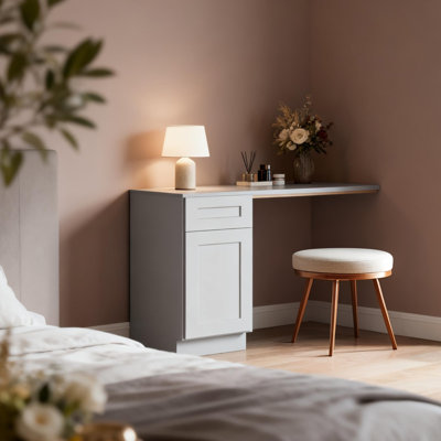 Armoires de cuisine avec tiroirs, armoire de rangement de 15 po de largeur et 24 po de profondeur avec portes et tablettes Shaker, meubles modernes en bois massif, facile à assembler pour le garde-manger, buanderie, café-bar - gris