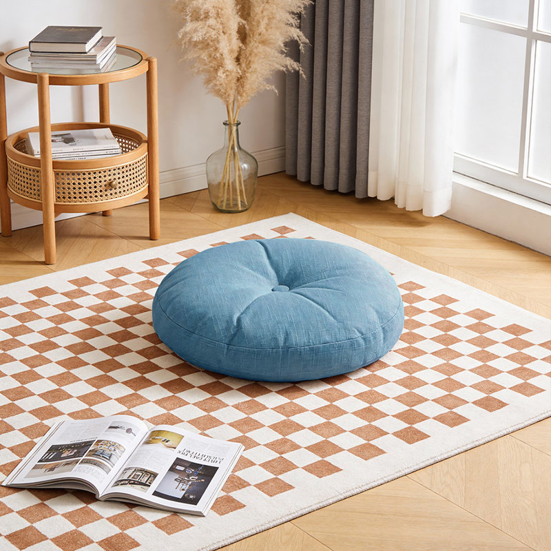 Detachable Round Floor Cushion, Blue